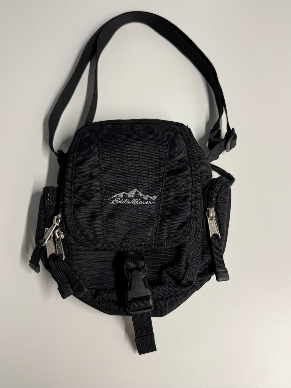 Eddie Bauer Black Compact Crossbody Messenger Bag